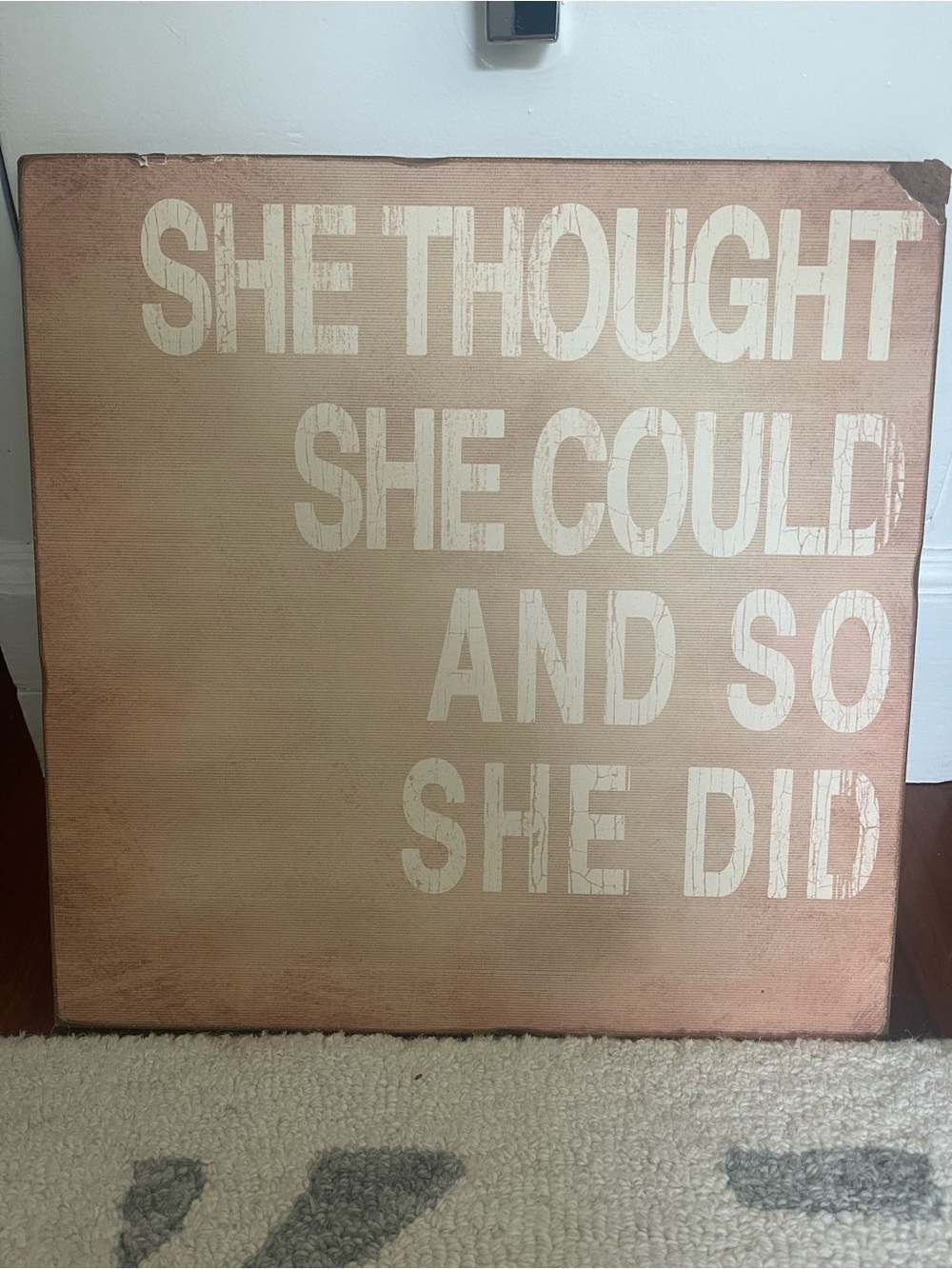Pink Wall Sign - "She Thought She Could"